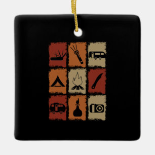 Camping - Camping Stuff Retro Keramikornament
