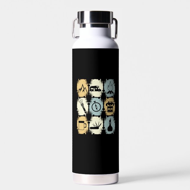 Camping - Camping Stuff Retro Trinkflasche (Vorne)