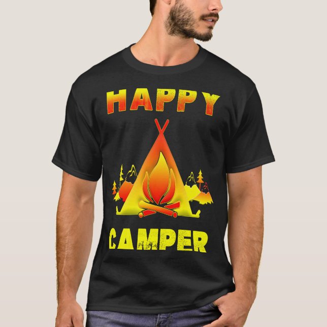 Camping   Camping  with Sayings Happy Camper T-Shirt (Vorderseite)