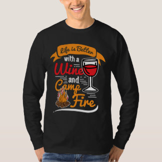Camping Campingplatz Lebensgefähre Campfeuer Außen T-Shirt