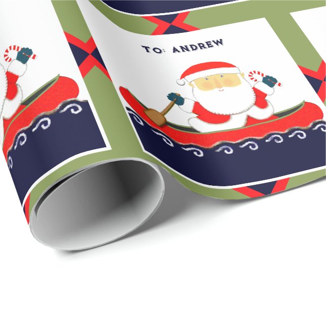 Camping Canoe Weihnachtsgeschenk Wrapping Paper Geschenkpapier (Rolleneckpunkt)