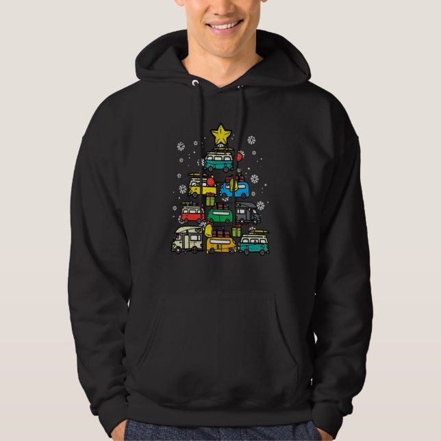 Camping Car Christmas Tree Xmas Men Women Dad Hoodie (Vorderseite)