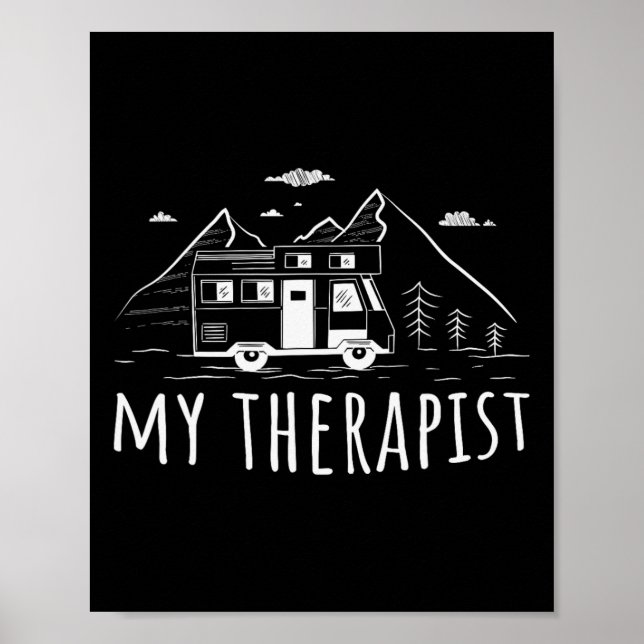 Camping Caravan My Therapist  Poster (Vorne)