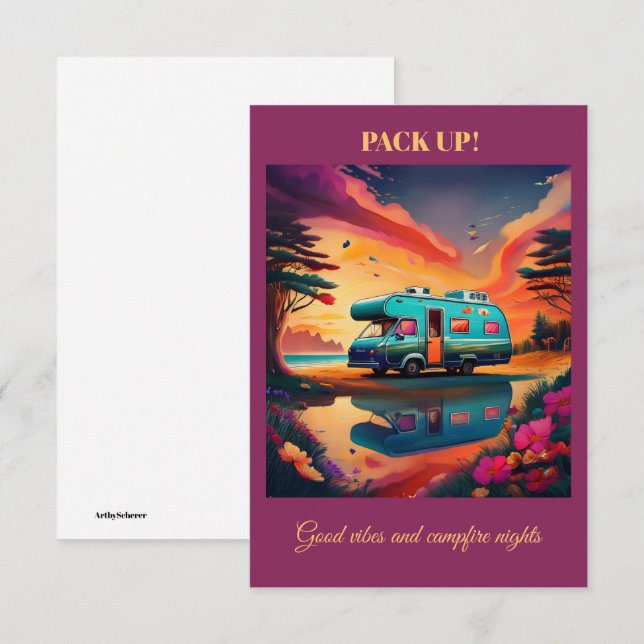 Camping Card: Outdoor Adventure Note Card Dankeskarte (Vorne/Hinten)