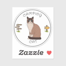 Camping Cat Aufkleber