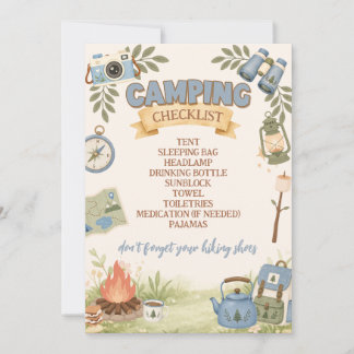 Camping-Checkliste Einladung