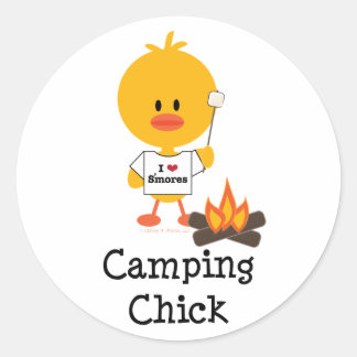 Camping Chick Stickers