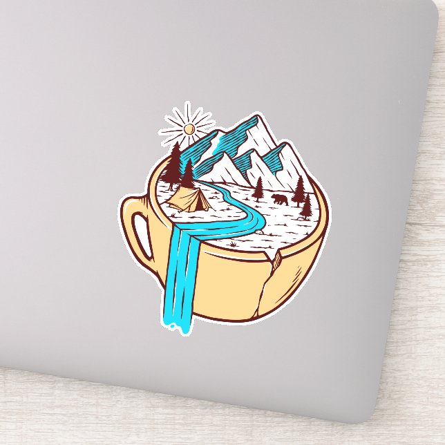 Camping Coffee Wildlife Vinyl Stickers Aufkleber (Detail)