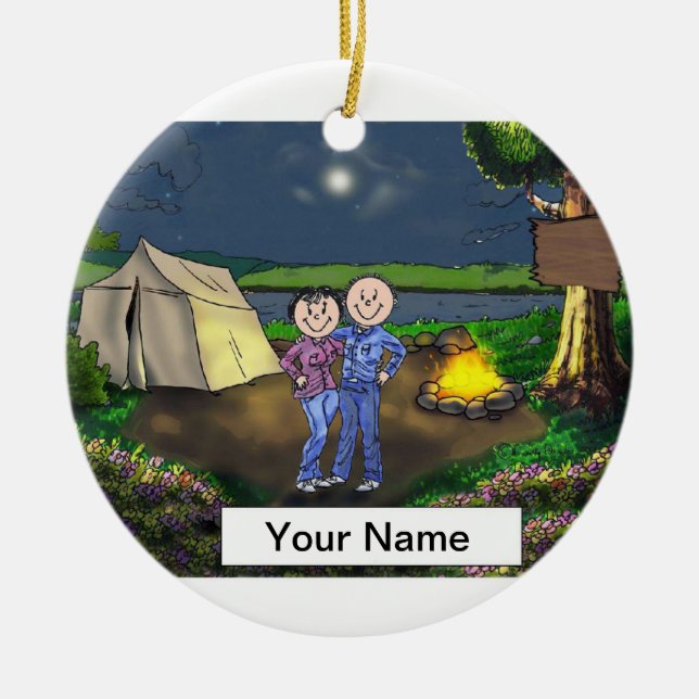 Camping Couple Keramikornament (Vorne)