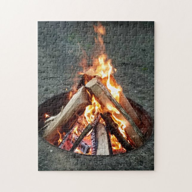 Camping créatif feu de camp photo puzzle puzzle (Vertical)