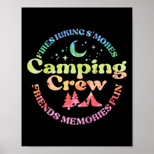 Camping-Crew Familie Freunde Mädchen Kinder Kleink Poster