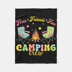 Camping-Crew Familie Freunde Mädchen Kinder Sommer Fleecedecke