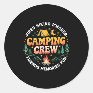 Camping-Crew Familie passende Gruppe Freunde Männe Runder Aufkleber