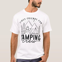 Camping Crew Fires Friends Fun Summer Camp T-Shirt