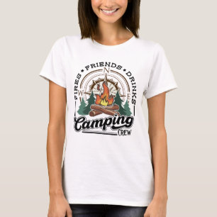 Camping Crew Freunde Getränke T-Shirt