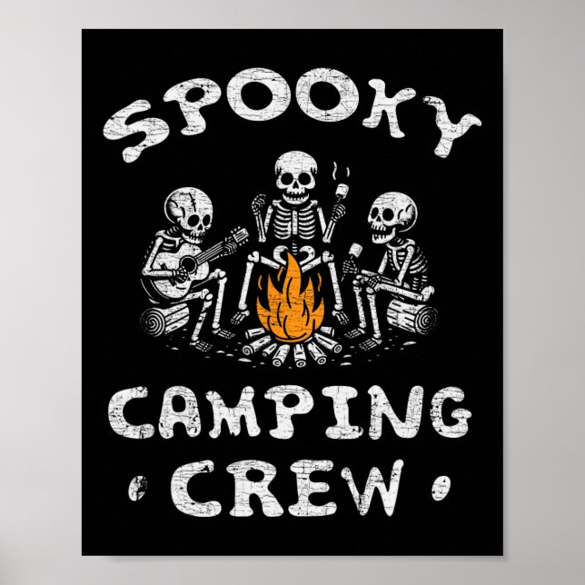 Camping Crew Halloween Camping Skeleton Campingpla Poster (Vorne)