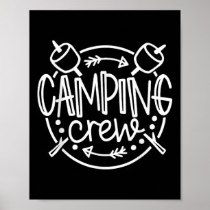 Camping-Crew Lagerfeuer Sommercamp Urlaub Familie Poster