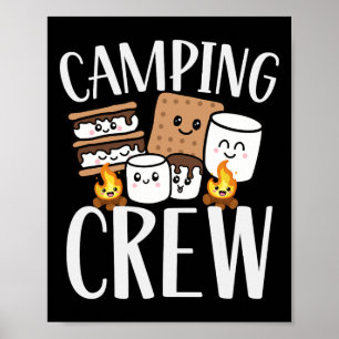 Camping-Crew Smore Lagerfeuer Gruppe Squad Team Ki Poster