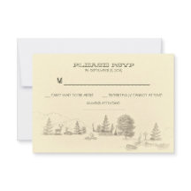 Camping dans les bois Mariage cartes RSVP
