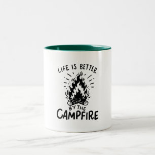 Camping - Das Leben wird besser durch das Lagerfeu Zweifarbige Tasse