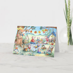 Camping de pique-nique de souris - carte de voeux