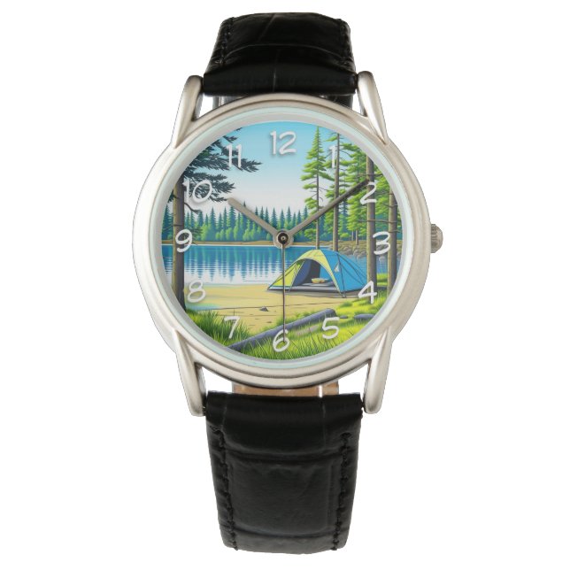 Camping der Natur im Wald Armbanduhr (Vorderseite)