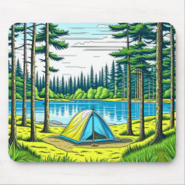 Camping der Natur im Wald Mousepad