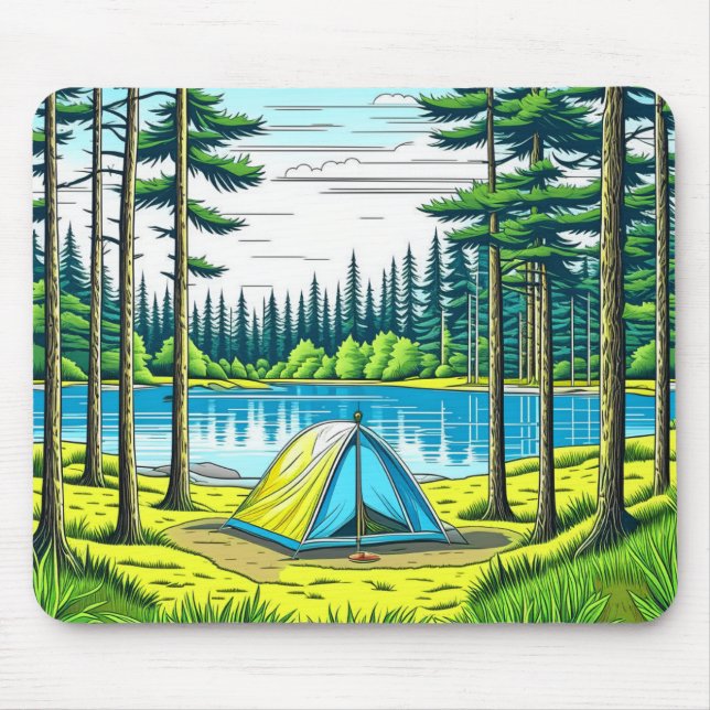 Camping der Natur im Wald Mousepad (Vorne)