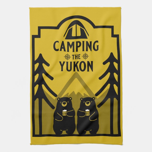 Camping Der Yukon River Kanada Geschirrtuch (Vertikal)