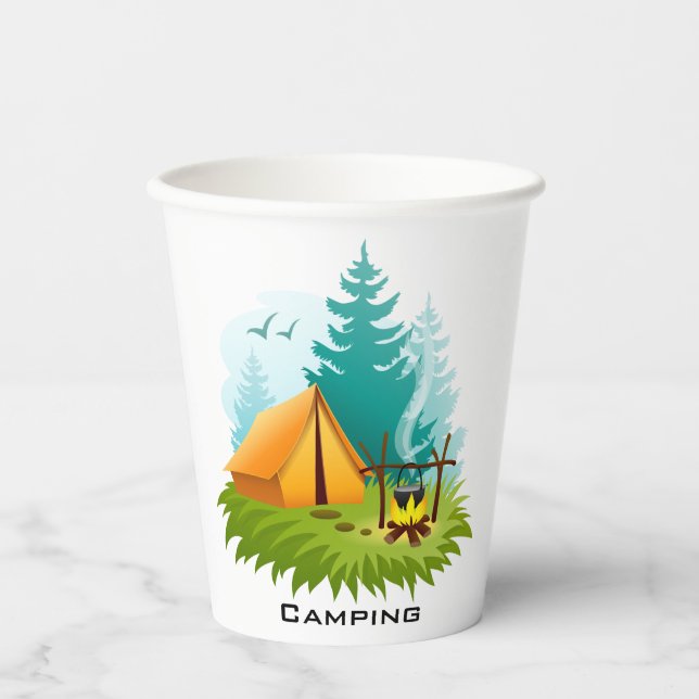 Camping Design Paper Cup Pappbecher (Vorderseite)