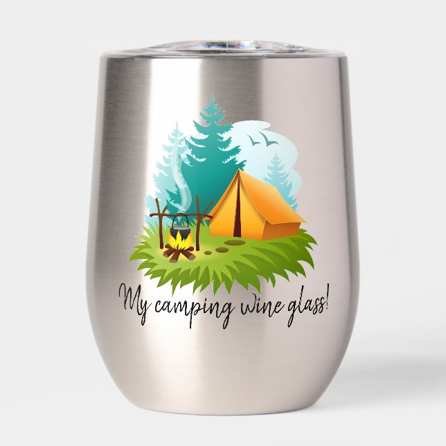 Camping Design Thermal Wine Tumbler (Vorderseite)