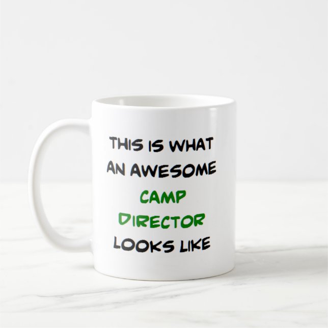 Camping Director, phantastisch Kaffeetasse (Links)