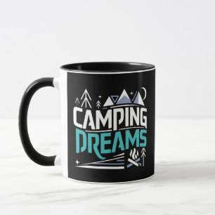 Camping Dreams, schwarze Tasse
