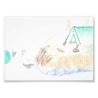 Camping durch das Water 12x18 Foto Print