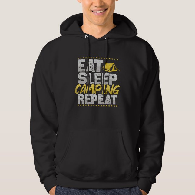 Camping Eat Sleep Repeat Tents Hobby Camping Hoodie (Vorderseite)