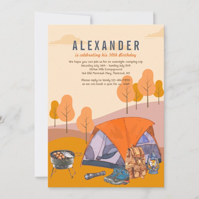 Camping Einladung (Vorderseite)