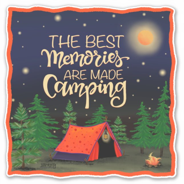 Camping-Erinnerungen Niedlich Zelt-Inspirivity Sti Aufkleber (Vorderseite)