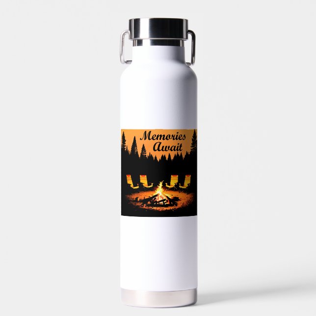 Camping Erinnerungen warten Trinkflasche (Vorne)