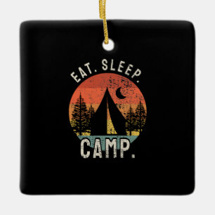 Camping - Essen Schlafen Campen Keramikornament