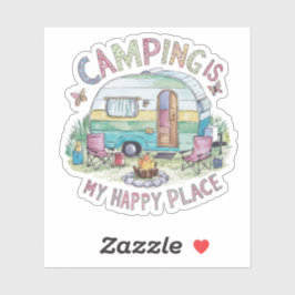 Camping est Mon Happy Place Vinyl Sticker