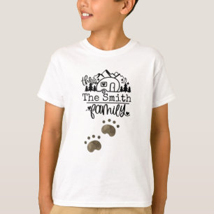 Camping Familie mit Name und Pfote T-Shirt