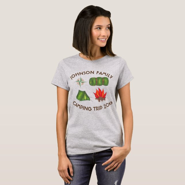 Camping Familienreise Individuelles Camp Wandern T-Shirt (Vorne ganz)
