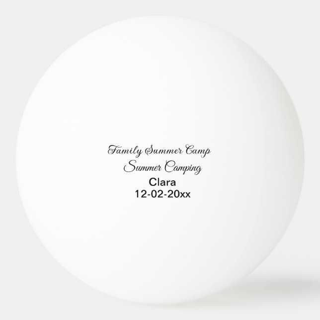 Camping Familienurlaub benutzerdefinierte Name Dat Tischtennisball (Vorderseite)