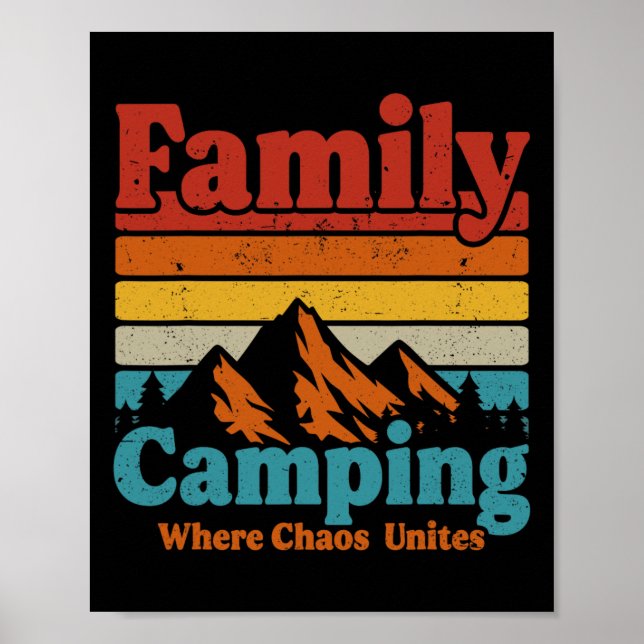 Camping Family Camping Chaos Unites Happy Camper C Poster (Vorne)