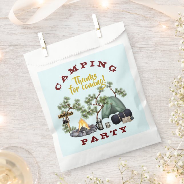 Camping Fête à thème Favoriser les sacs Merci (Coupé)