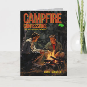 Camping-Feuer-Bekenntnisse Pulp-Fiction-Grußkarte Dankeskarte
