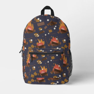 Camping Fire Outdoor Adventure & Marshmallows Bedruckter Rucksack