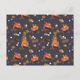 Camping Fire Outdoor Adventure & Marshmallows Feiertagspostkarte