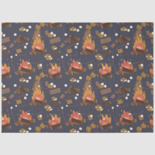 Camping Fire Outdoor Adventure & Marshmallows Seidenpapier