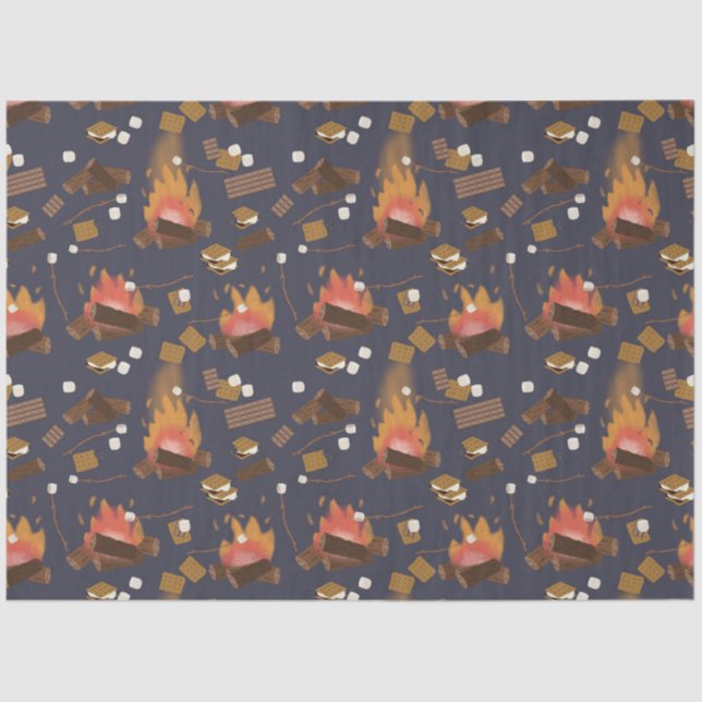 Camping Fire Outdoor Adventure & Marshmallows Seidenpapier (Vorderseite)